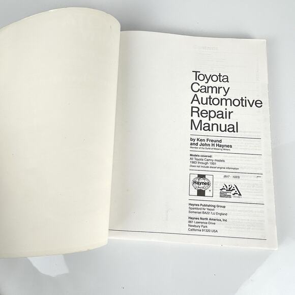 Toyota Camry 1983 - 1991 Haynes Repair Manual 1023 All Gasoline Engine Pbk Book - Picture 3 of 11